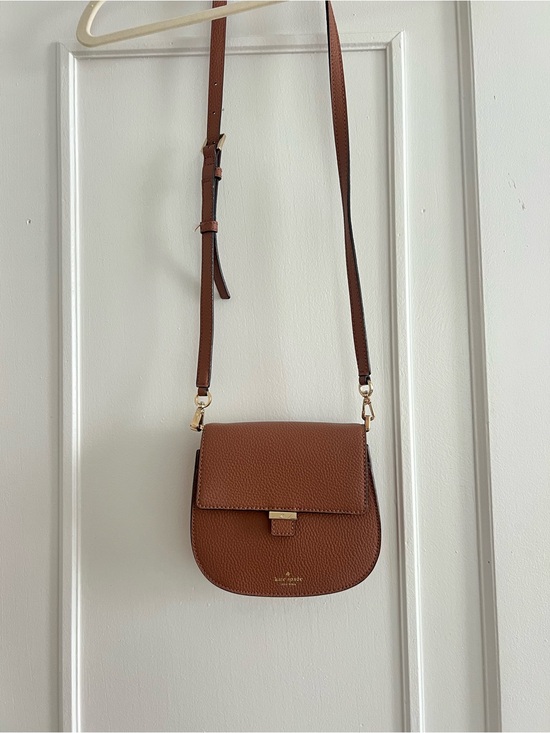 kate spade Handbags - kate spade Brown Pebbled Leather Crossbody Saddle Bag